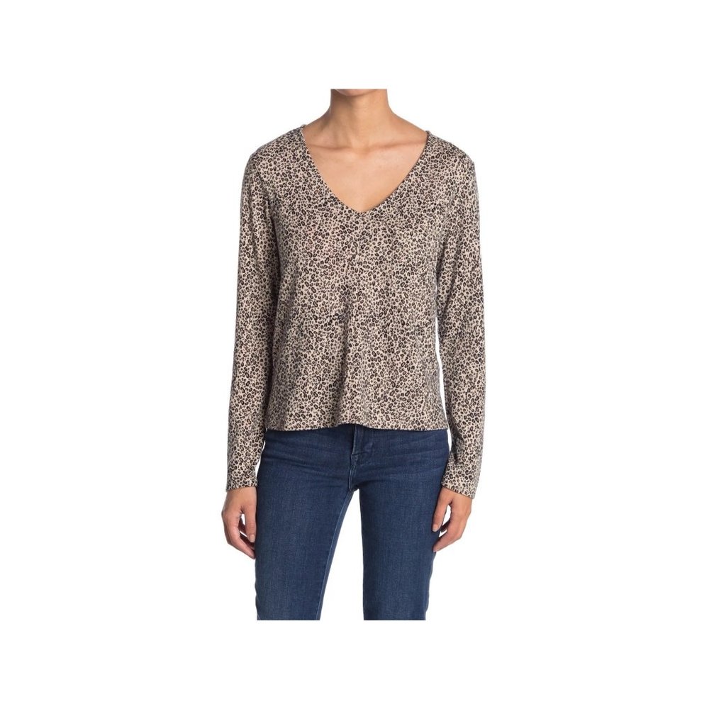 Sanctuary V-Neck Cozy Pocket Long Sleeve Top NEW